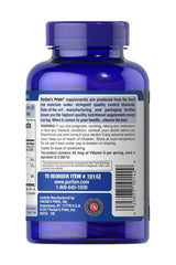 Puritan's Pride Bone Care 120 Caplets bottle back view with nutritional information and manufacturing details.