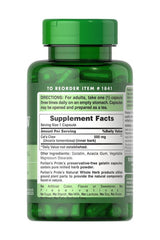 Puritan's Pride Cat's Claw 500 mg supplement bottle, 100 capsules, supports immune and joint health.