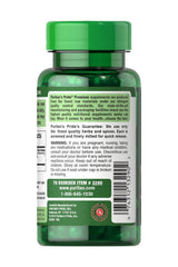 Puritan's Pride Cayenne Capsules bottle back with supplement information and usage instructions.