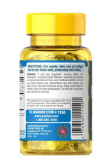 Puritan's Pride Cod Liver Oil 415 mg softgel bottle with supplement facts and directions for use.