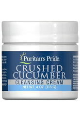 Puritan's Pride Crushed Cucumber Cleansing Cream, 4 oz. jar for refreshing and cleansing skin with cucumber extracts.
