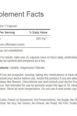 Supplement facts for Puritan's Pride Dandelion Root 520 mg, detailing dosage and ingredients.