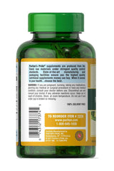Puritan's Pride Evening Primrose Oil 1000 mg bottle back view, showcasing ingredients and quality assurance details.
