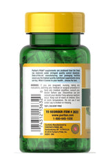 Puritan's Pride Evening Primrose Oil 500 mg softgels bottle back label with dosage and warnings.
