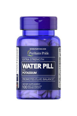 Puritan's Pride Extra Strength Water Pill™ bottle with potassium promoting fluid balance, 100 coated caplets.