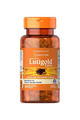 Puritan's Pride Healthy Eyes® Lutigold™ Extra softgels with Lutein and Zeaxanthin for eye health support.
