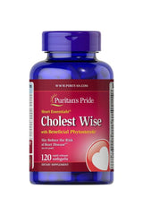 Puritan's Pride Cholest Wise softgels for heart health, may reduce heart disease risk, 120 count.