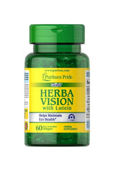 Puritan's Pride Herbavision with Lutein softgels for maintaining eye health, 60 count bottle.