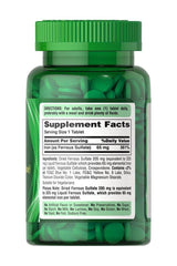 Puritan's Pride Iron 65 mg (Ferrous Sulfate) supplement bottle with green tablets visible.