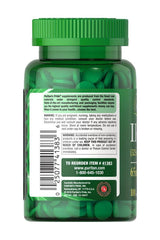 Puritan's Pride Iron 65 mg tablets in green bottle, essential for hemoglobin and energy metabolism.