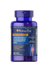 Puritan's Pride Joint Soother® Glucosamine, Chondroitin & MSM with Hyaluronic Acid, 60 caplets for joint flexibility.