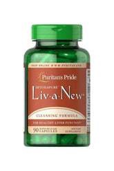 Puritan's Pride Liv-A-New® 90 capsules bottle for liver support and detoxification