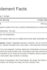 Supplement facts for Puritan's Pride Neuro-PS (Phosphatidylserine) softgel, 100 mg, detailing ingredients and usage.