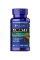 Puritan's Pride Neuro-PS 100 mg softgels for brain function support and healthy PS levels.