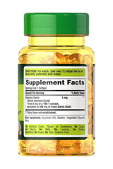 Puritan's Pride Odorless Garlic 500 mg softgels with supplement facts and dosage instructions.