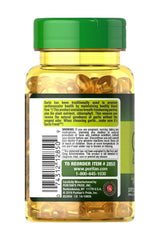 Puritan's Pride Odorless Garlic & Parsley softgel bottle, beneficial for heart and respiratory health, 100 softgels.