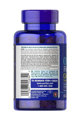 Puritan's Pride Omega-3 Fish Oil Plus Cholesterol Support 60 Softgels - Back label and dosage instructions