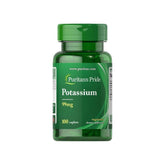 Puritan's Pride Potassium 99 mg caplets bottle for maintaining overall wellness and normal fluid balance.