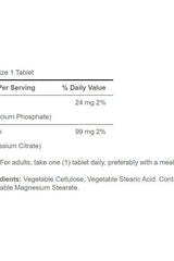 Nutrition facts for Puritan's Pride Potassium Citrate showing serving details and ingredients.