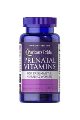 Puritan's Pride Prenatal Vitamins, 100 coated caplets for pregnant and nursing women, dietary supplement.