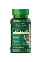 Puritan's Pride Prosta-Metto® Saw Palmetto Complex bottle containing 120 softgels for men's prostate health.
