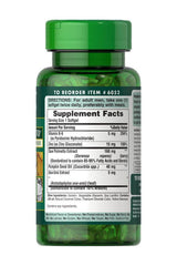 Puritan's Pride Prosta-Metto® Saw Palmetto Complex supplement facts label on softgel bottle.