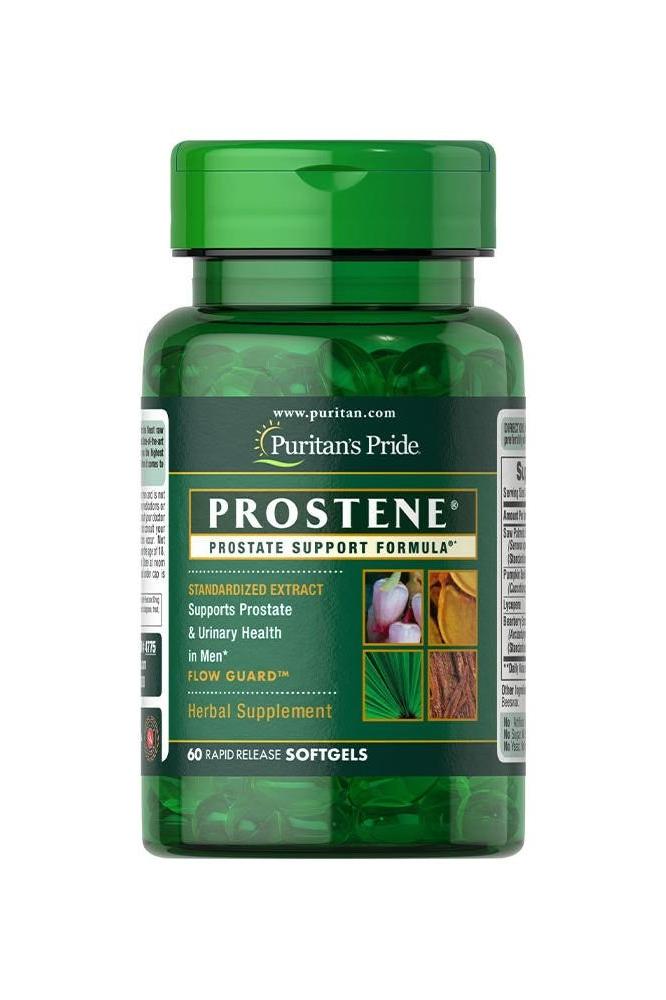 Puritan's Pride Prostene Prostate Support Formula softgel bottle with herbal supplement benefits for men