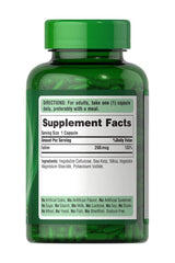 Puritan's Pride Sea Kelp 200 mcg supplement bottle with nutritional facts and dosage instructions.