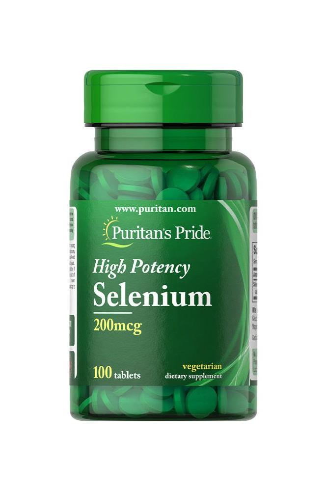 Puritan's Pride Selenium 200 mcg dietary supplement, 100 vegetarian tablets, powerful antioxidant for health benefits