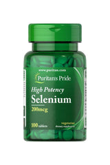 Puritan's Pride Selenium 200 mcg dietary supplement, 100 vegetarian tablets, powerful antioxidant for health benefits