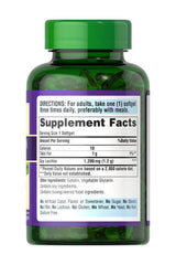 Puritan's Pride Soy Lecithin 1200 mg softgel supplement facts and dosage instructions.