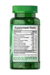 Puritan's Pride Super Chelated Multi Mineral supplement facts label on a green bottle.