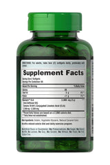 Puritan's Pride Myo-Leptin CLA 1500 mg supplement facts label on green bottle with dosage instructions.