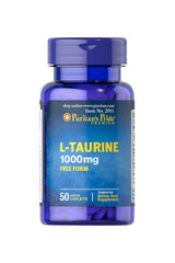 Puritan's Pride L-Taurine 1000 mg caplets, vegetarian amino acid supplement, 50 count.