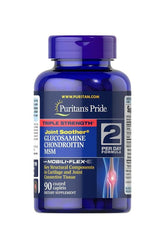 Puritan's Pride Triple Strength Joint Soother Glucosamine Chondroitin MSM 90 caplets dietary supplement bottle