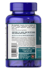 Puritan's Pride Ultra Woman 50 Plus Multi-Vitamin bottle with details on ingredients and usage instructions.