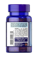 Puritan's Pride Vitamin B-12 5000 mcg sublingual microlozenge bottle with warning label.