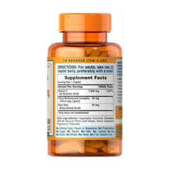 Puritan's Pride Vitamin C-1000 mg supplement bottle with Bioflavonoids and Rose Hips details.
