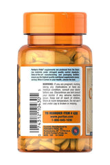 Puritan's Pride Vitamin C 500 mg caplet bottle with bioflavonoids and rose hips, 100 caplets, back label view.
