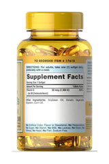 Puritan's Pride Vitamin D3 2000 IU supplement bottle with softgel capsules and nutritional information.