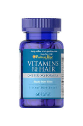 Puritan's Pride Vitamins for the Hair - 60 coated tablets for healthy hair growth and beauty from within.