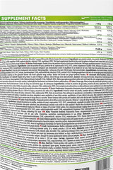 Supplement facts label for Qnt Vegan Protein Powder showing nutritional information and ingredients.