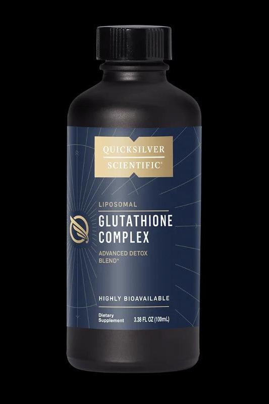 Quicksilver Liposomal Glutathione Complex 100ml bottle for detox and antioxidant support