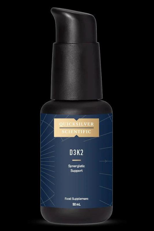Quicksilver - Vitamin D3K2 (50 ml) bottle, dietary supplement for bone health and immune support.