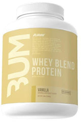 RAW Nutrition CBUM Whey Protein Blend Vanilla flavor, high-quality whey protein for muscle recovery and growth.