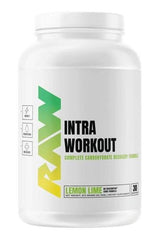 RAW Intra-Workout supplement in Lemon Lime flavor, designed for enhanced performance and hydration during workouts.