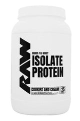 RAW Nutrition Grass Fed Isolate Protein Cookies and Cream 25g Protein Supplement