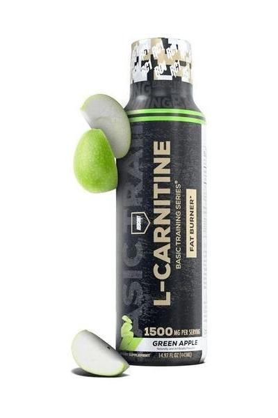 Redcon1 L-Carnitine fat burner drink, green apple flavor, 1500 mg per serving.