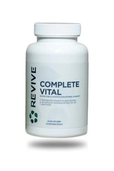 Revive Complete Vital supplement bottle for cholesterol management and improved circulation.