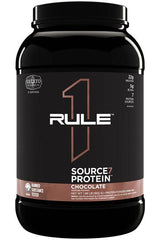 Rule One Source7 Protein chocolate flavor, 22g protein from 7 sources, creamy gelato-inspired protein drink.